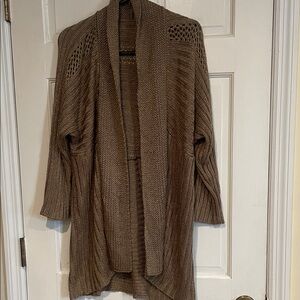 Cozy Brown Knit Cardigan Sweater
